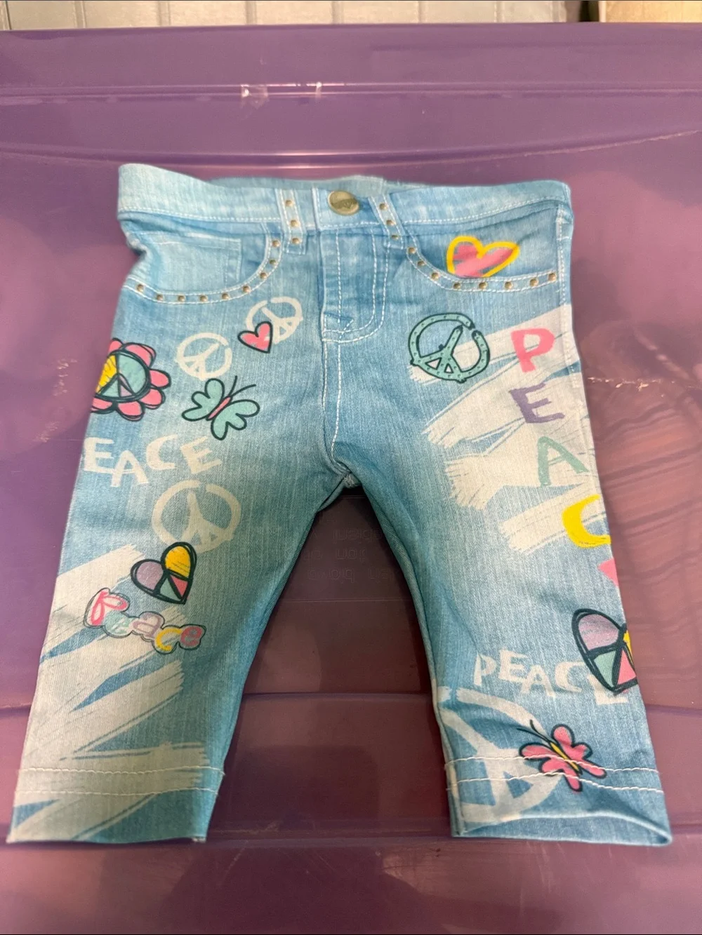 Gramajama Hot Pink Corded Top with Printed Denim-Style Jeans